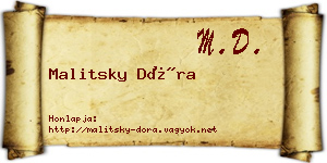 Malitsky Dóra névjegykártya